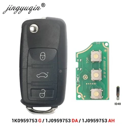 Jingyuqin 3B Chiave A Distanza 433 Mhz ID48 Per VW Golf Jetta Beetle Polo Tiguan Touran Caddy Eos Up 1J 0959753 DA/AH 1K 0959753 G DA8000M