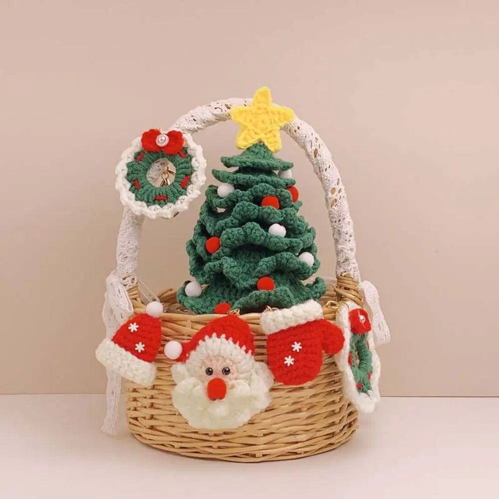 

Christmas Mini Knitted Hat Keychains Knitted Gloves Christmas Hat Pendant Hat Hand-woven Christmas Gloves Keyrings New Year