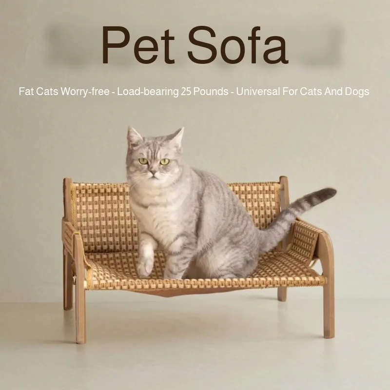 2-In-1 Summer Cat Sofa Rattan Mat Pet Sofa Cats And Dogs Universal Scratch-Resistant Pet Products