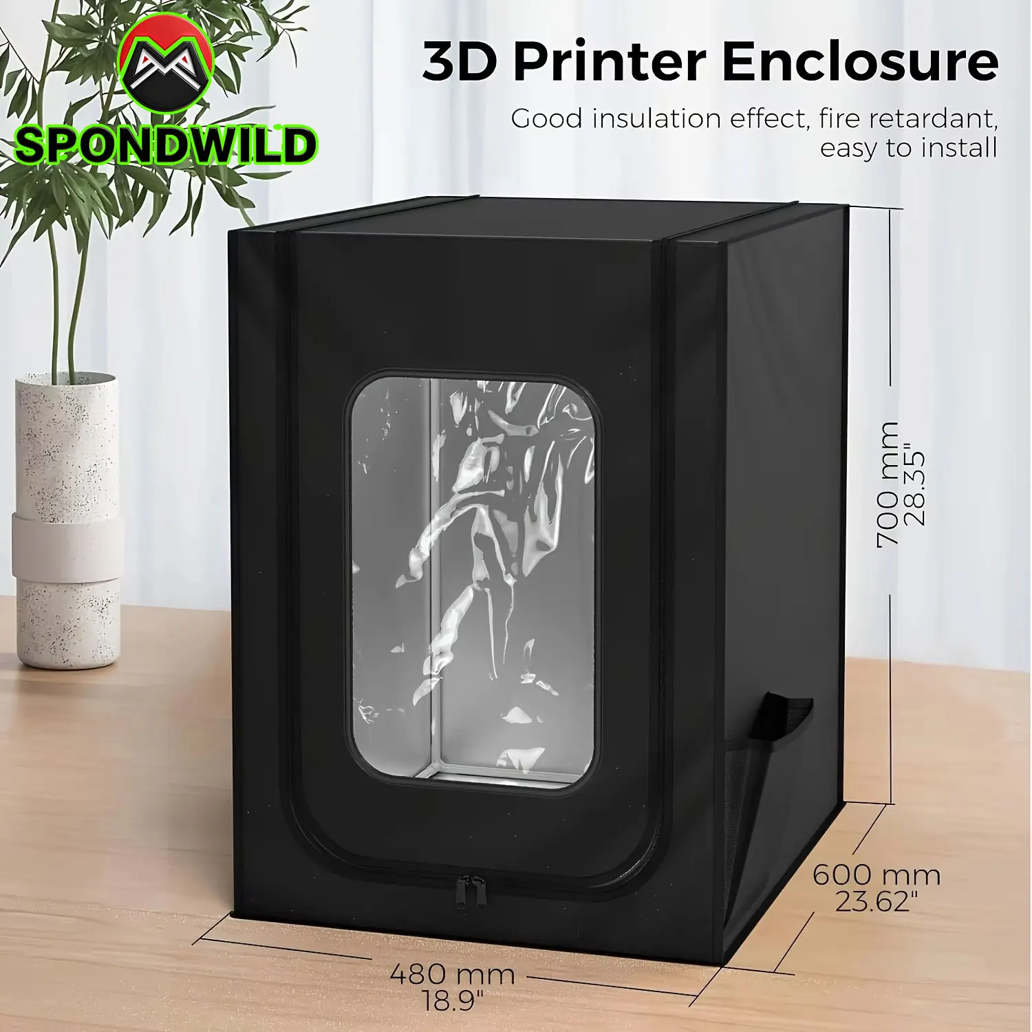 

for Creality 3D Printer Enclosure for Ender 3/3V2/3Pro/3S1/5/5Pro - Fireproof & Soundproof Cover, Easy Install Thermal Tent