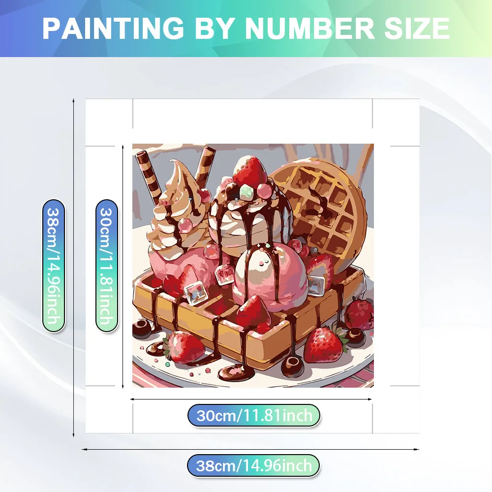 HUACAN Painting By Numbers For Adults Cake Kitchen Landscape Handmade Pictures By Numbers Flower Craft Kit Draw On Canvas