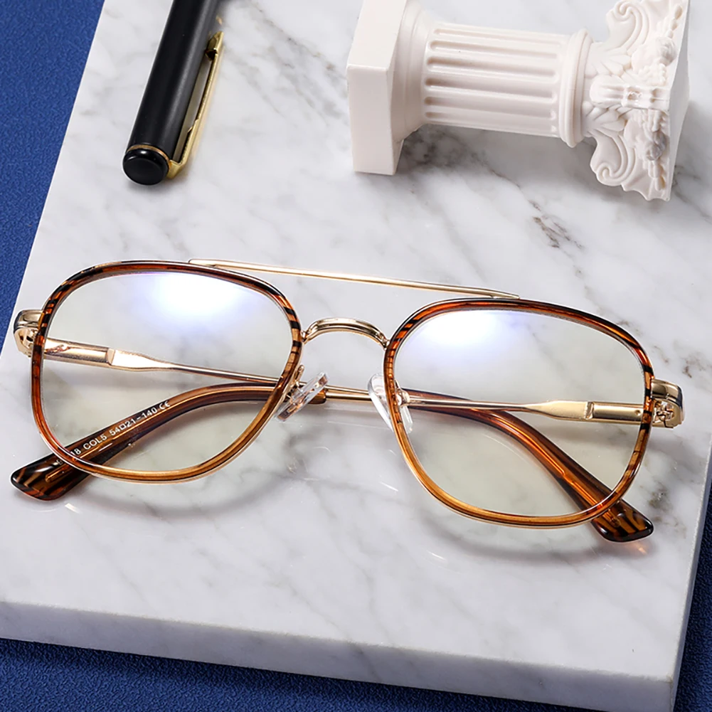 Peekaboo unisex blue light blocking glasses square women TR90 big glasses frame for men metal spring hinge male black gold