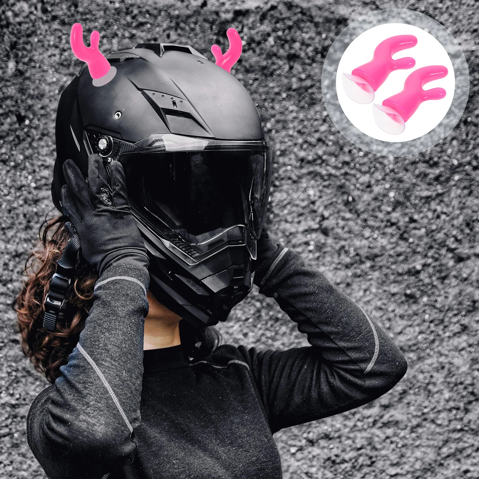 

2 шт. аксессуары для мотоциклов, рога оленя, присоска, декоративные пластиковые рога, многоразовое мотоциклетное снаряжение для гонщиков