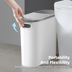 10L Bathroom Trash Can Toilet Narrow Trash Bin With Lid Wastebasket Kitchen Bathroom Waste Bins Bathroom Accessories