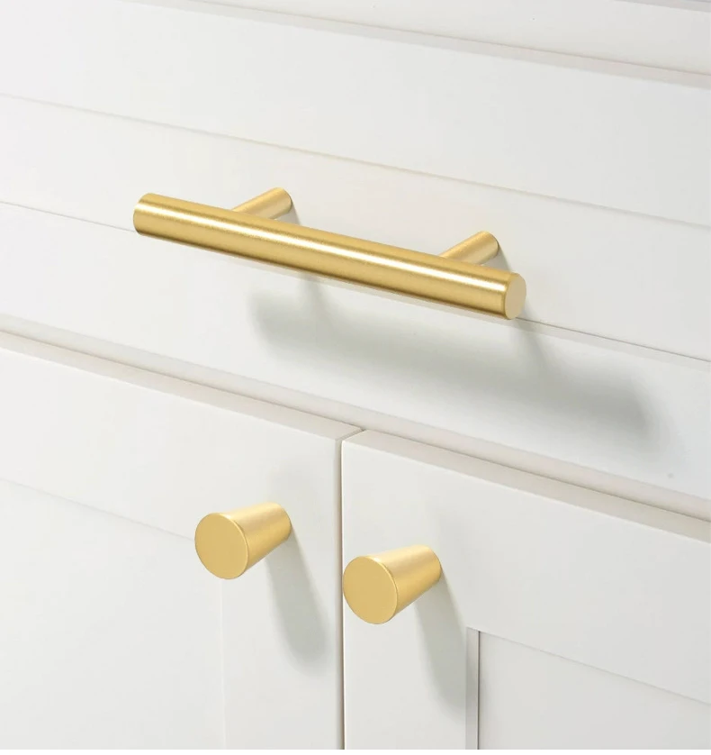 KEDLO Moderner Minimalistischer Luxus-Massivmessing-Schubladengriff für Küchenschränke, Gebürsteter Messingknopf – Detail 9