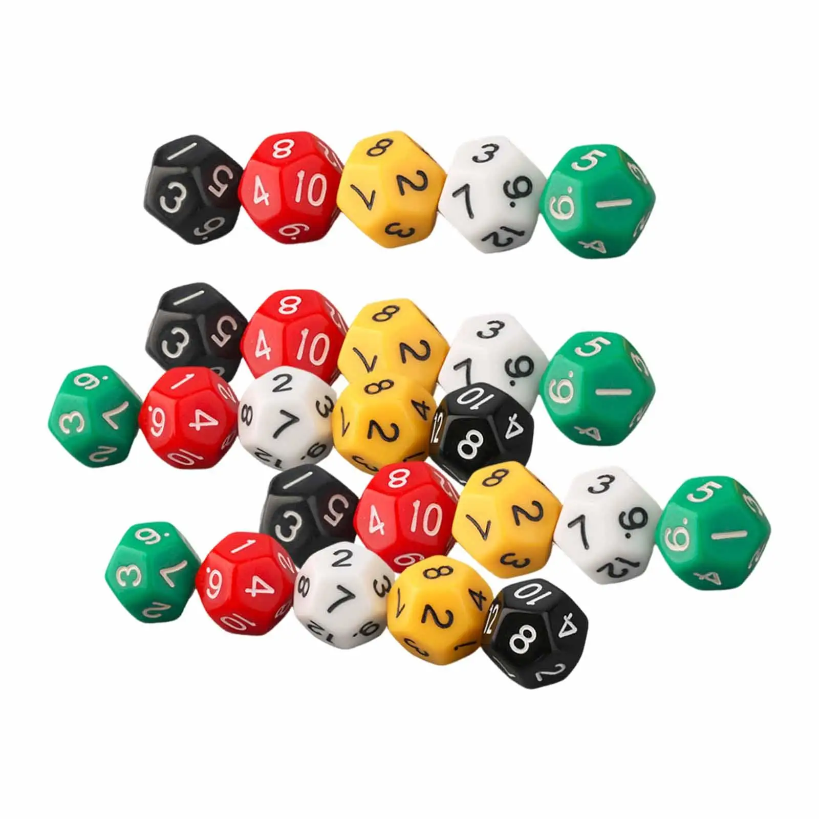 

25x Polyhedral Dice Multisided Dice Party Teaching Aids Collectibles Vintage Style Crafts Handmade Gift Table Gaming Dice D12