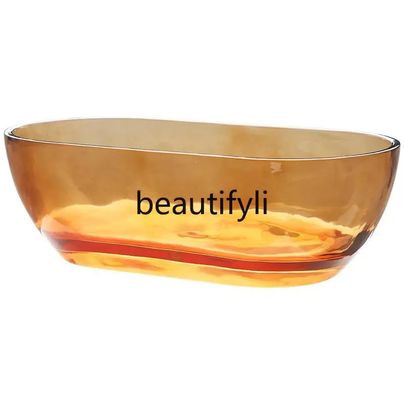 

J605 crystal bathtub custom colorful transparent artificial stone independent hotel homestay couple adult bathtub