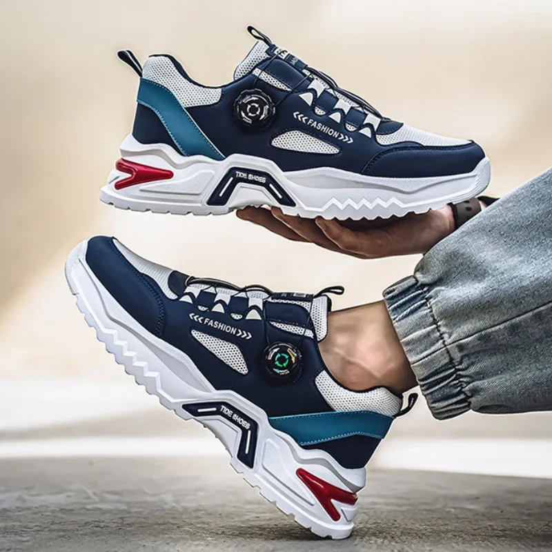 Men's Sneakers Outdoor Running Shoes Korean Rotating Buckle Male Casual Shoes Soft Sole Tennis Shoes Luxury Platform Men Shoe - Image 6