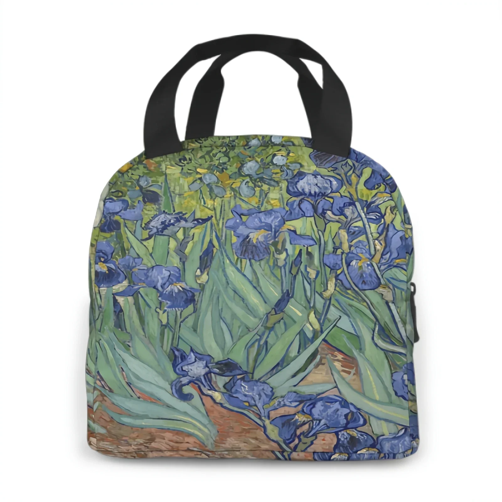 Gogh Irises Flowers Lunch Bag Adult Tote Bag Reusable Lunch Box Container For Women Men School Office Work