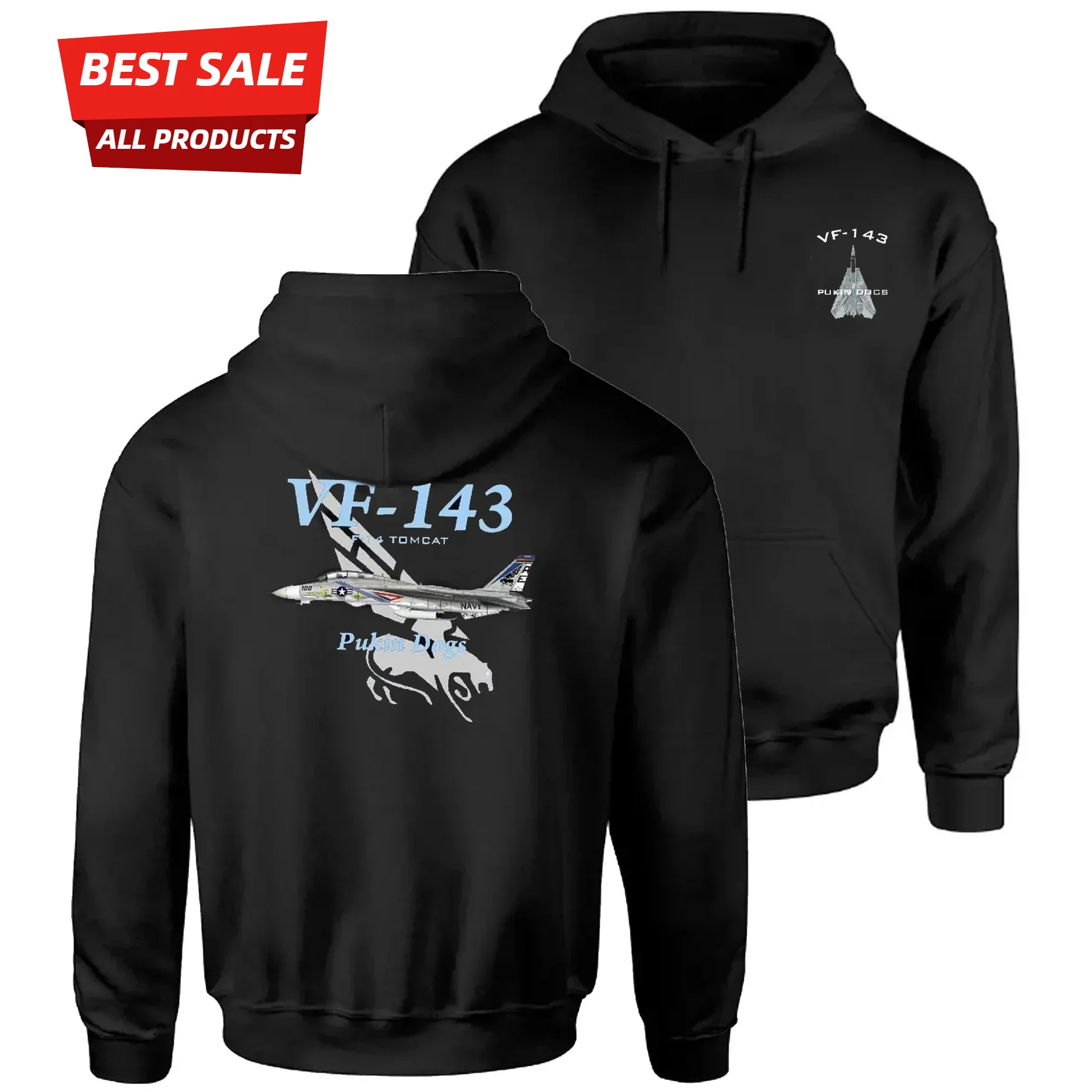 Naval VF-143 Pukin Dogs Squadron F-14 Tomcat Fighter пуловер с капюшоном из 100% хлопка удобные повседневные мужские толстовки уличная одежда