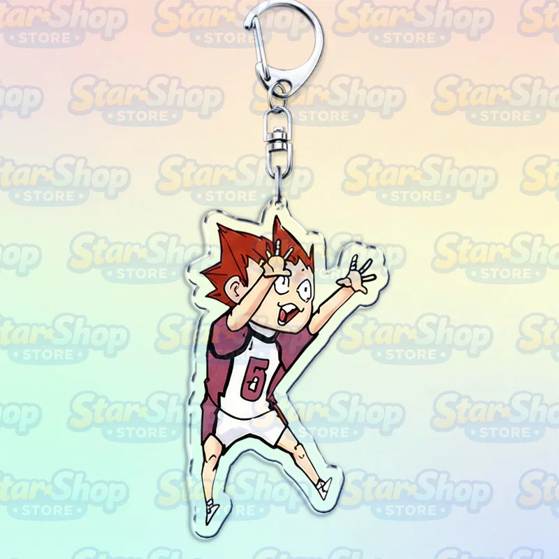 Popular Volleyball Manga Funny Chibi Keychains Karasuno Hinata Bokuto Nekoma Keyrings Jewelry Fans Friends Gifts