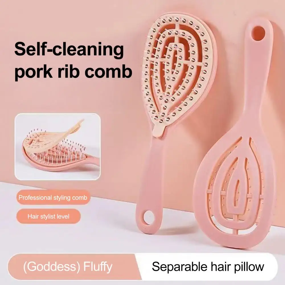 Self Cleaning Vented Hair Brush Women Scalp Massage Paddle Brush for Wet Dry Hair Blow Drying Hair Detangler Brush