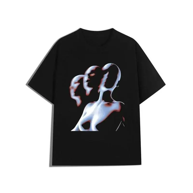 

Women's Abstract Graphic T-shirt Multilayer Face Print Y2K Aesthetic Trendy Streetwear