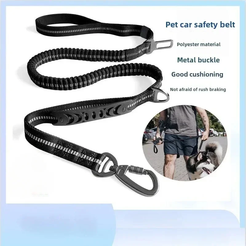 Pet Products Retractable Dog Leash Leash Elastic Reflective Car Harness Dog Leash