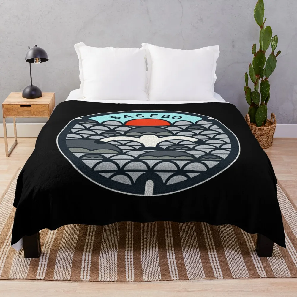 

Sasebo City Manhole Cover Art 2 Throw Blanket Thermals For Travel Polar Designers Nap Blankets