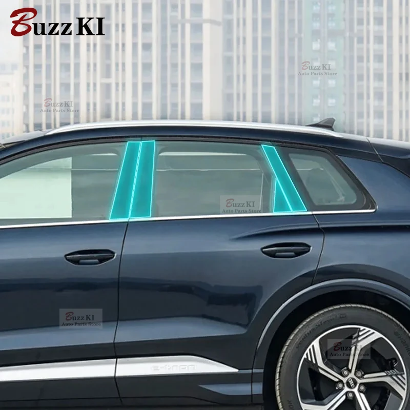 

For Audi Q4 e-tron 2022-2023 Car Exterior A/B Window pillar Anti scratch accessory transparent TPU Protection Car Film repair