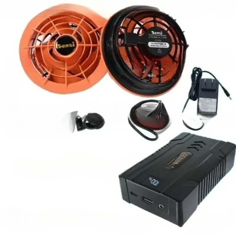 Outdoor Cooling 24V Air Conditioner Clothing Fan Summer Heatproof Overalls High Speed Battery Power Bank Accessories