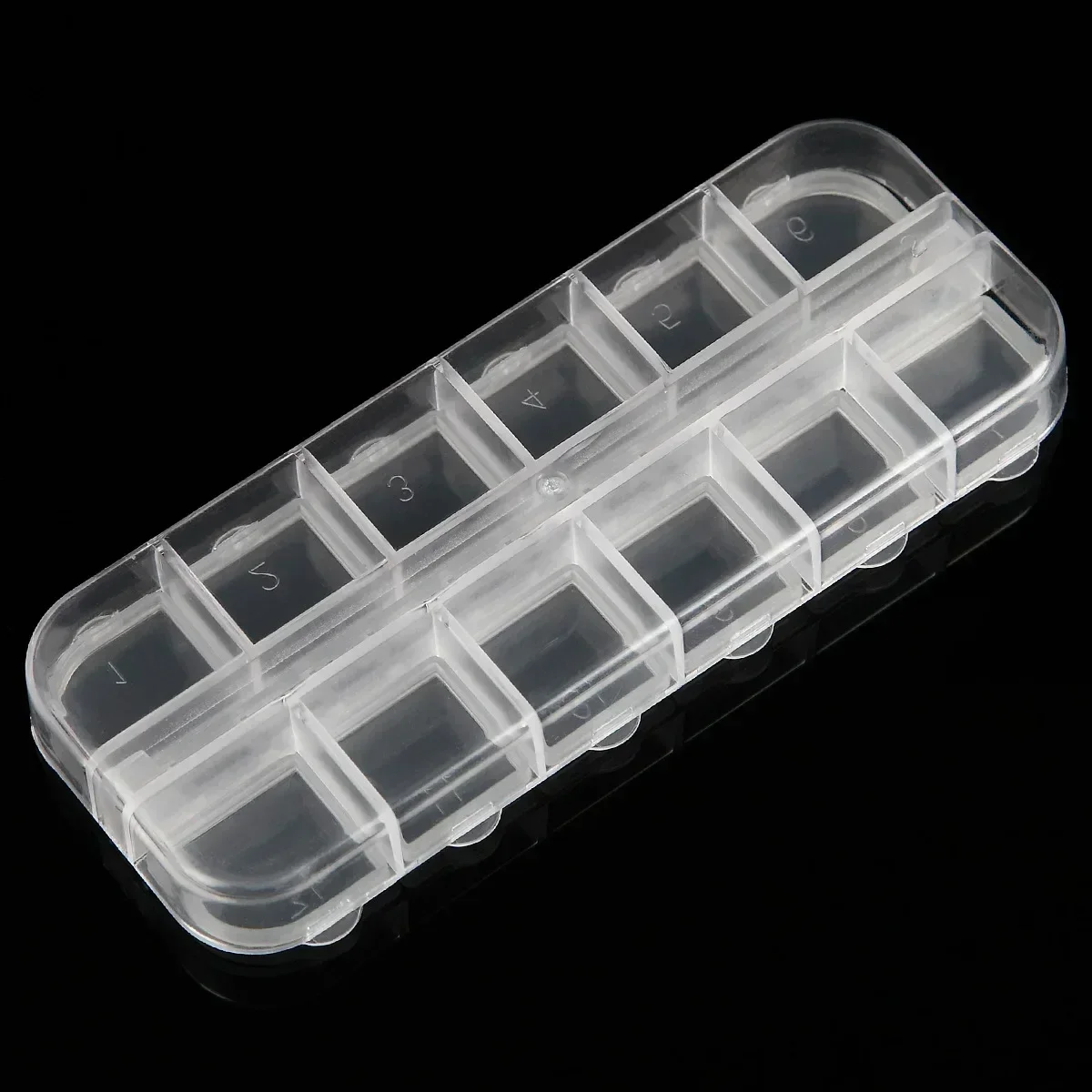 6/12Grids Transparent Plastic Storage Medicine Box Independent Open Cover Jewelry Nail Storage Box