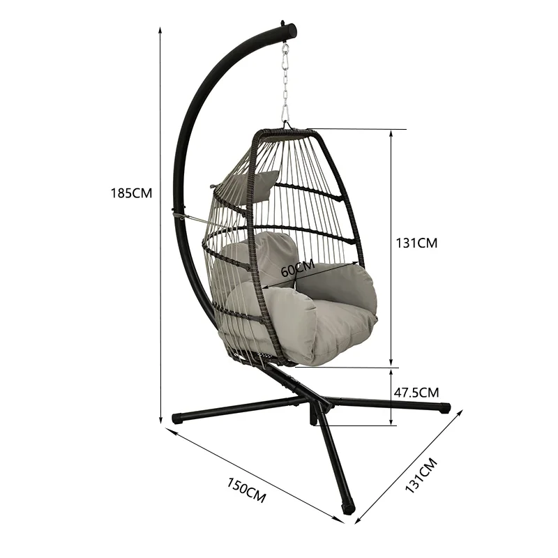 Outdoor Single Freizeit Hängekorb Stuhl Haushalt Balkon Hängekorb Rattan Hängesessel