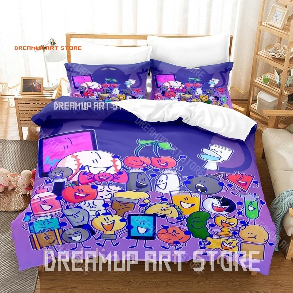 2026 3D Print BFDI Inanimate Insanity Bedding Set Single Twin Full Queen King Size Bed Set Adult Bedroom Duvetcover Sets Anime B