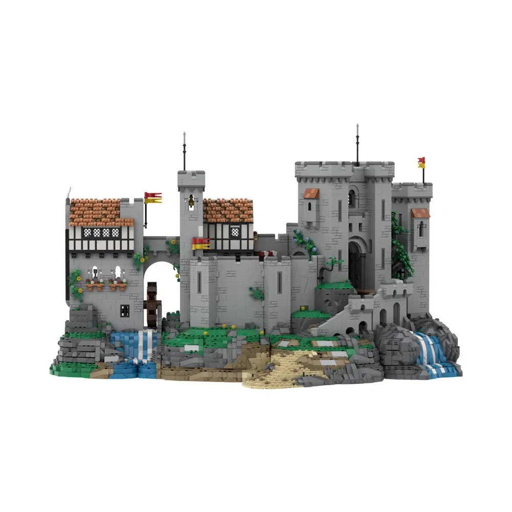 MOC Lion Knightss Castle Building Blocks Medieval Castle Model Lions Caslte Gatekeeper Tower Bricks Black Falcon Castle Toy Gift