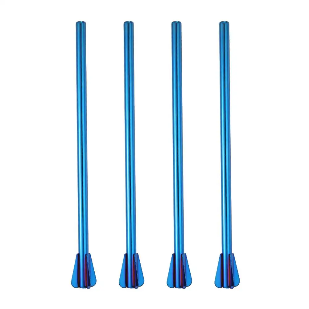 

4 Pcs Stainless Steel Straw Stirrer Reusable Metal Drinking Cocktail Straw Non Rust Fun Party Picnic Gifts