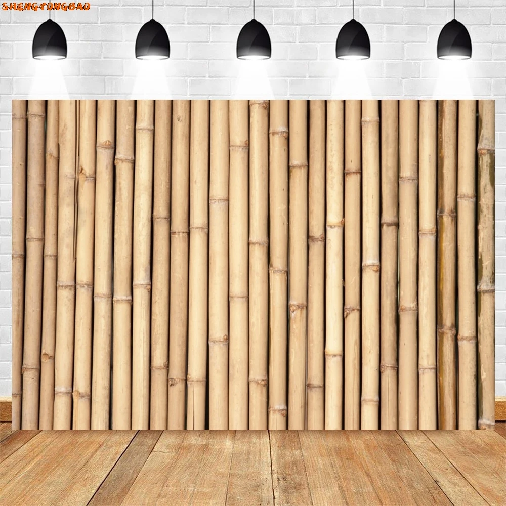 Rustic Bamboo Background for Photography Old Brown Wooden Board Wood Texture Fence Baby Adult Portrait Backdrops Photo Studio