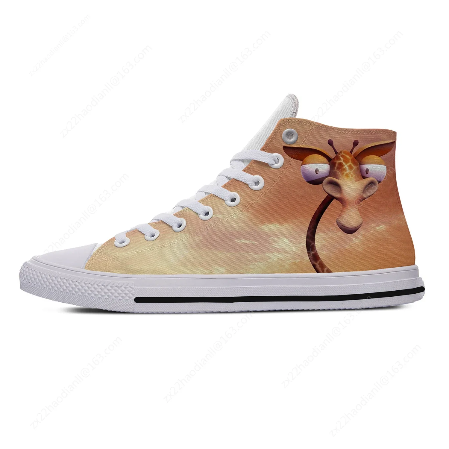 Giraffe Animal High Top Sneakers Mens Womens Teenager Funny Fashion Casual Shoes Canvas Running Shoes 3D Print  Lightweight shoe