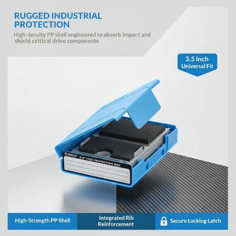 Anti-Shock 3.5 Inch Hard Drive Storage Box Colorful PHP-35 PP Cover for Travel HDD Carrying