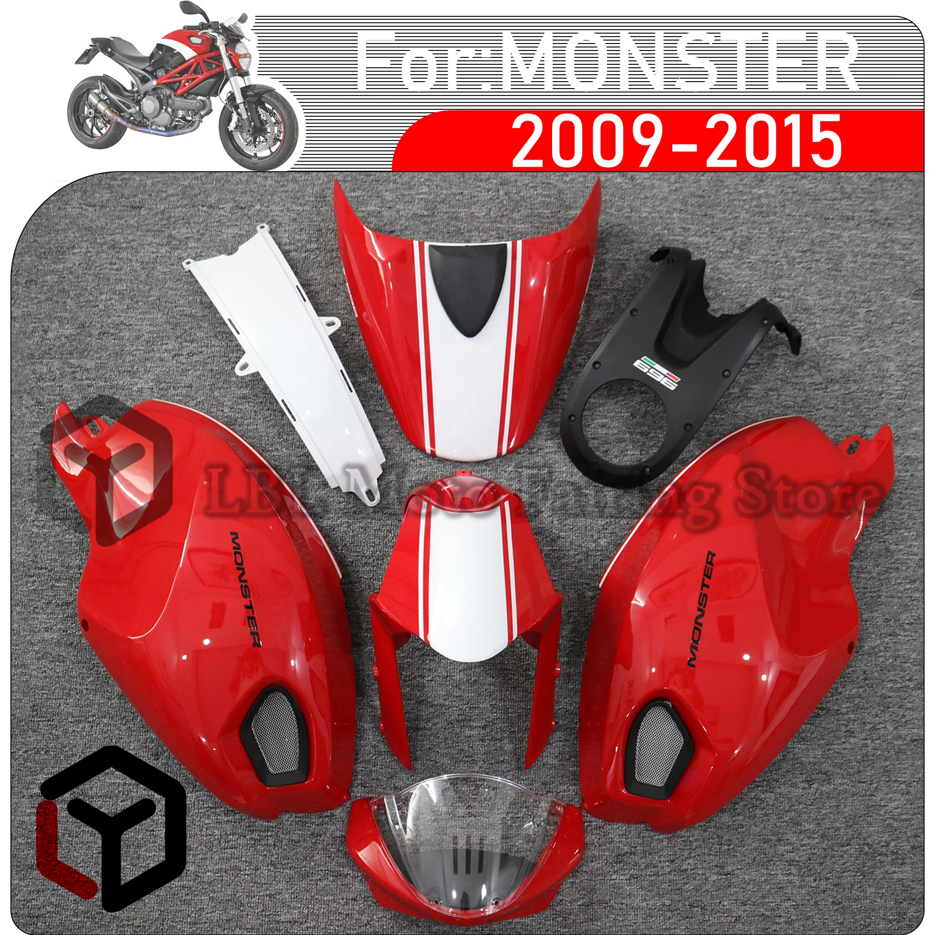 Motorcycle Fairings For Ducati 696 795 796 M1100 M1100S EVO 2009 2010 2011 2012 2013 2014 2015 Injection ABS Plastic Fairing