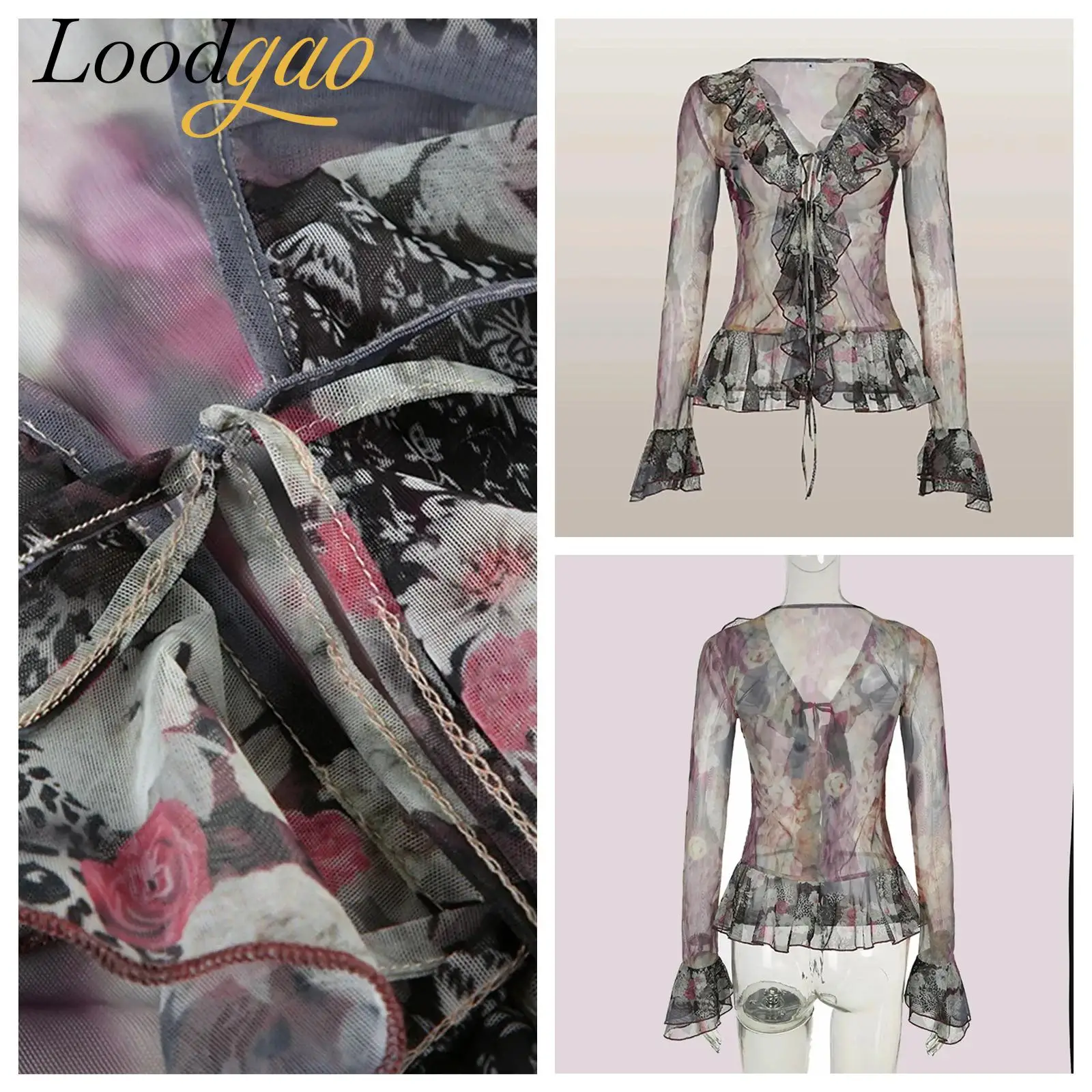 

Shawl Wraps Print Boho Blouses Women Retro Flounce Blouse for Camis Dress Long Sleeve 2025 Summer Tops Party Accessories