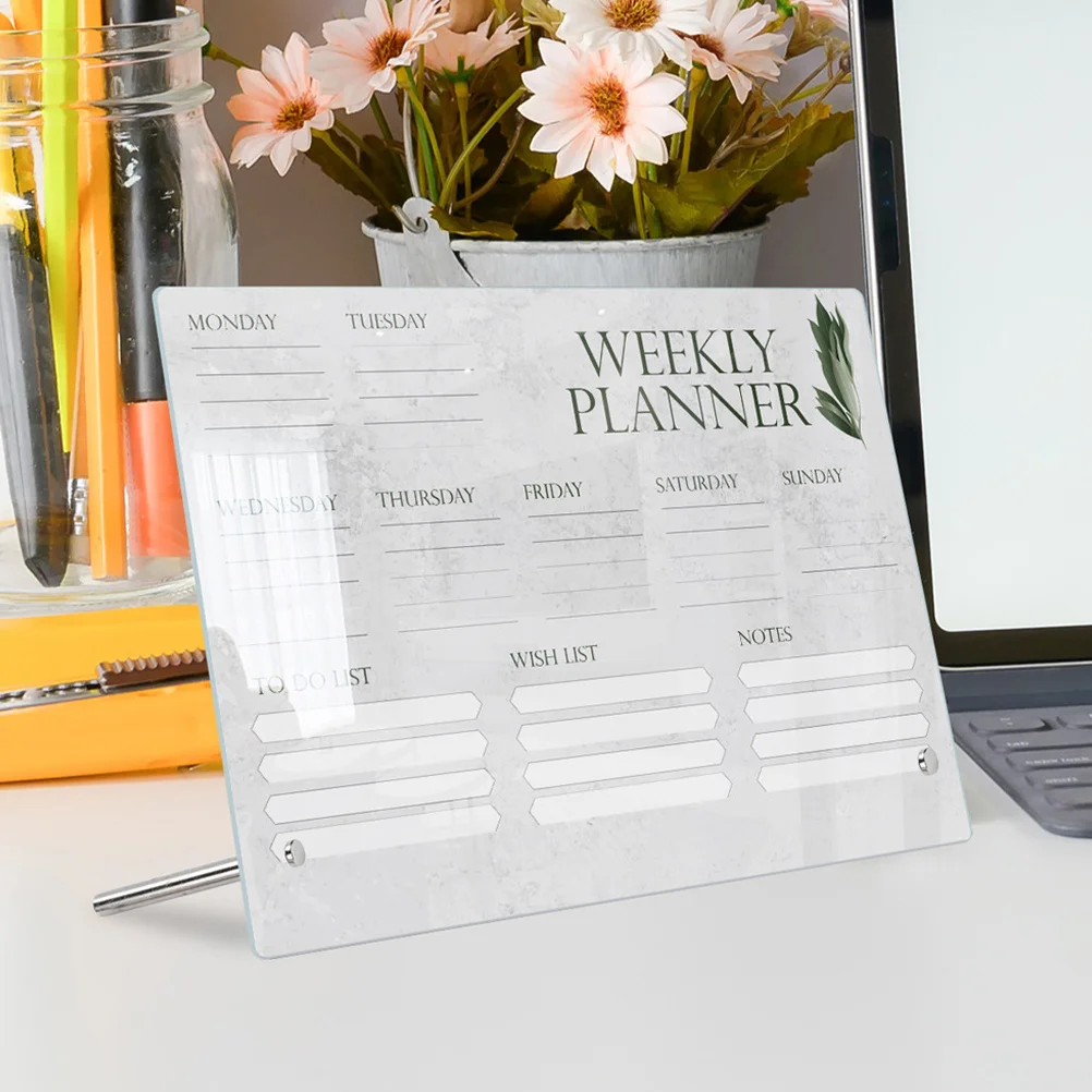 1 مجموعة النبات نمط السبورة مجموعة أقلام الاكريليك مذكرة مجلس متعدد الوظائف المنزل مكتب سطح المكتب الديكور الاكريليك مذكرة المجلس #1