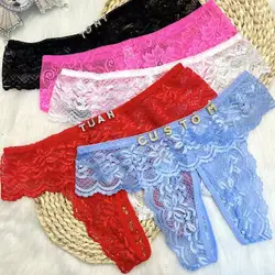 Sexy Plus Size Custom Thong for Women Ladies G String with Open Crotch Thong Personalized Panties Tanga Underwear Gifts