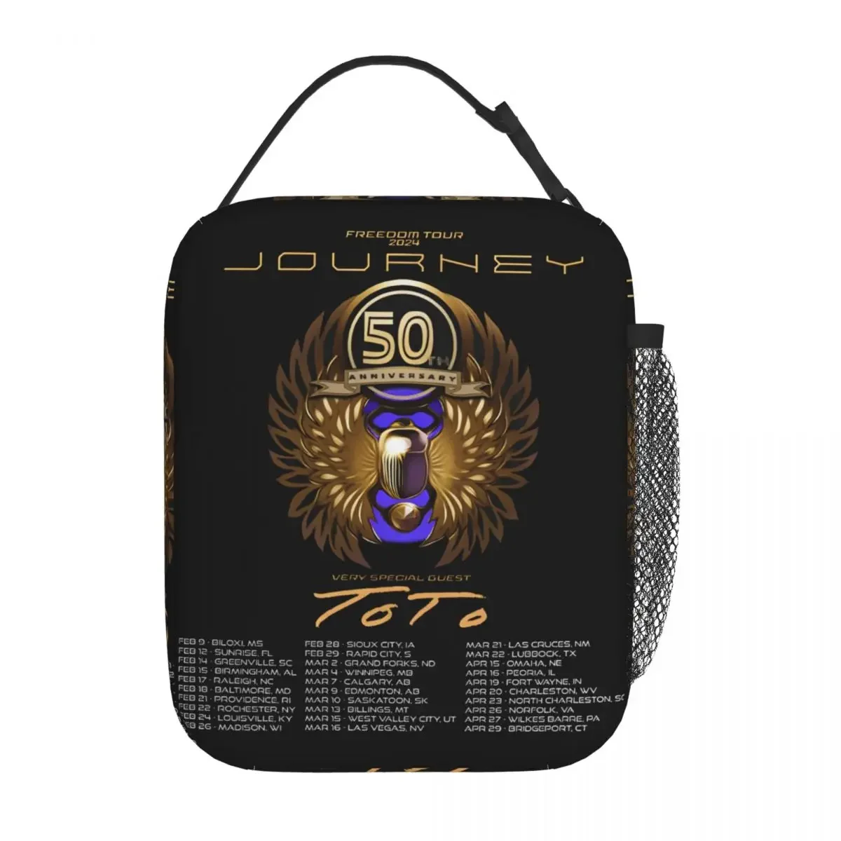 Freedom Tour 2024 Journey Rock Band Insulated Lunch Bags 50th anniversary Food Bag Portable Cooler Thermal Lunch Box For Travel