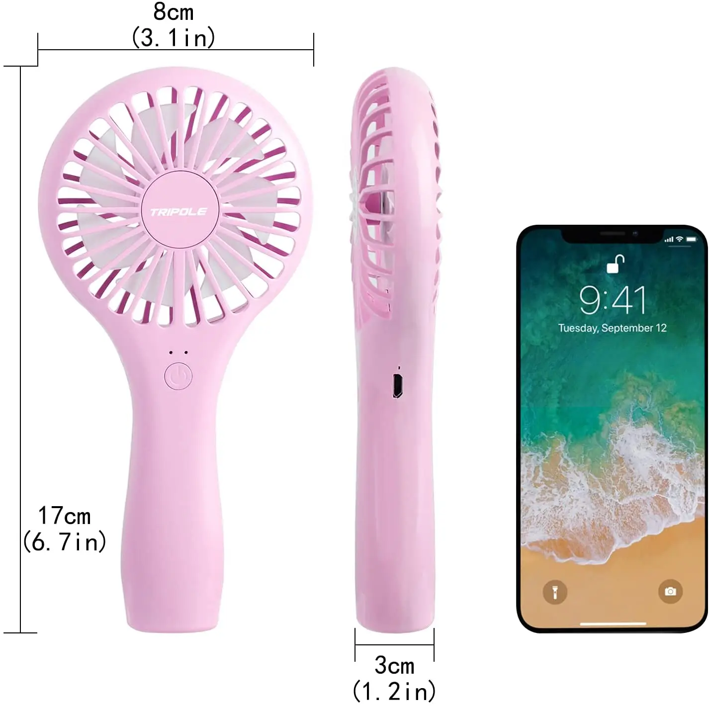 2000mAh USB Rechargeable Battery Operated Personal Handheld Neck Mini Fan Portable Cute Outdoor Travelling Small Cooling Fans