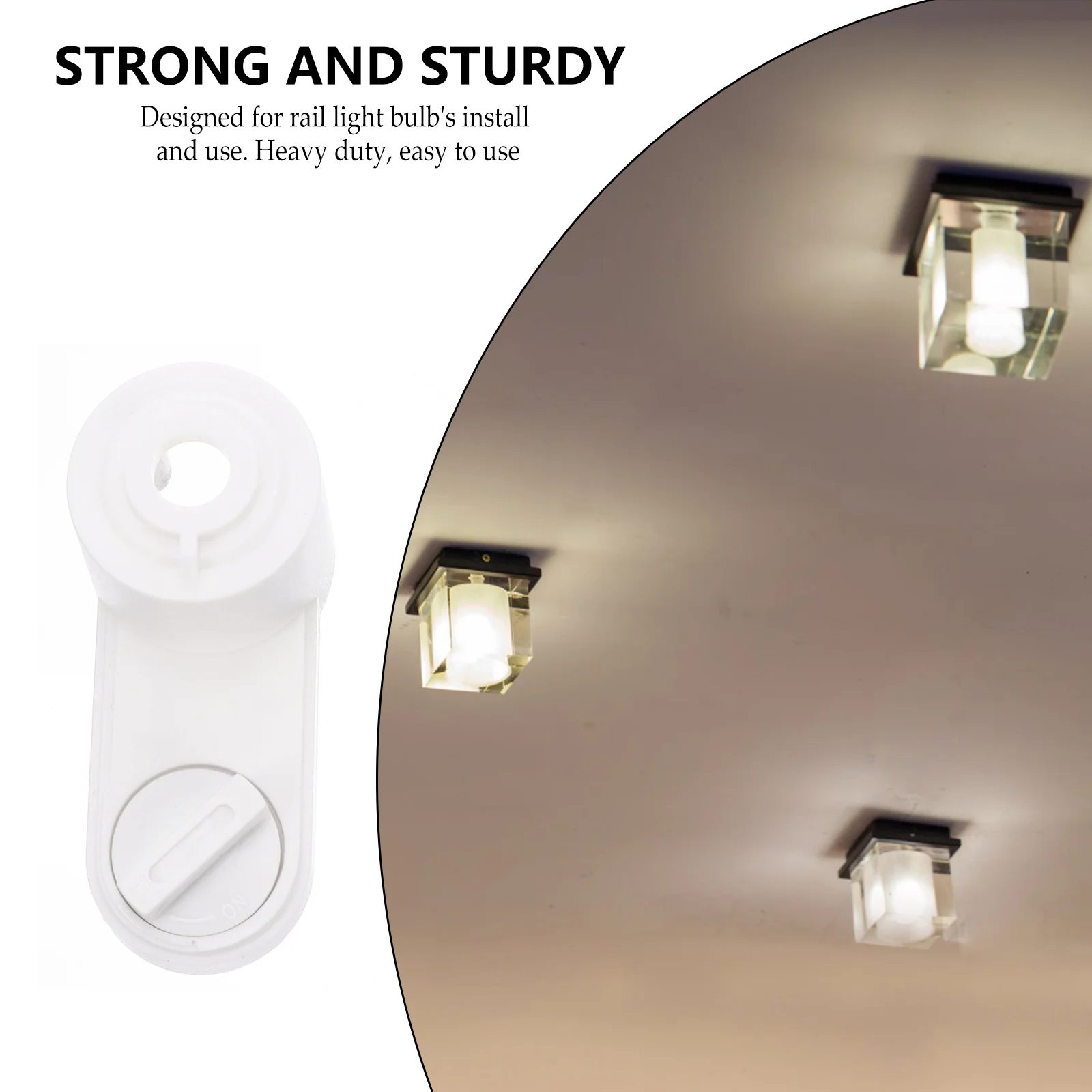 

Track Light Connector 2 Wire White Adapter Heavy Duty Easy Install Rail Joiner Head For Track Light Bulb Practical Design