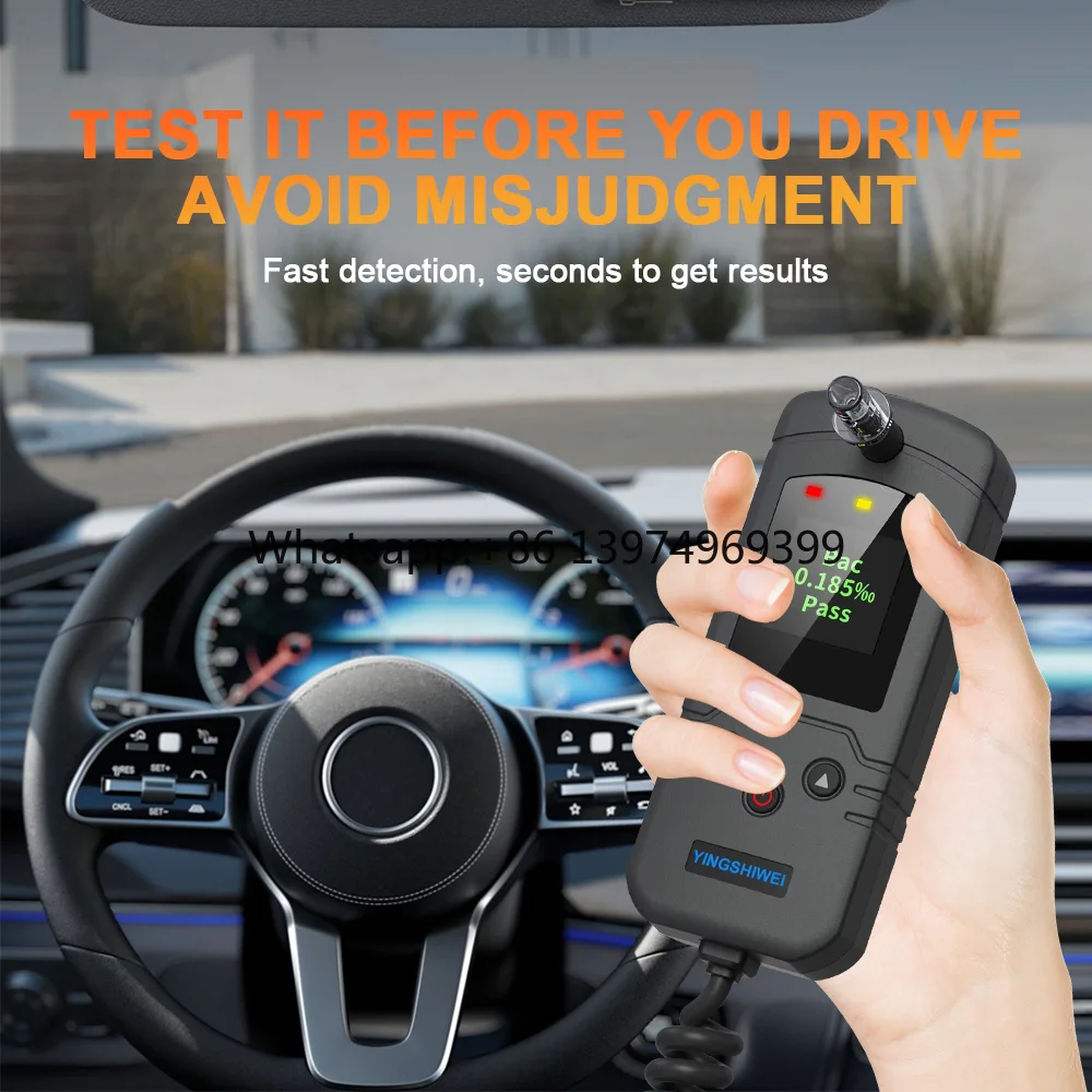 Driver Personal test Breathalyzer Safe Driving Electrochemical Sensor Adjustable Alarm Point Car Control Start Alcohol Tester