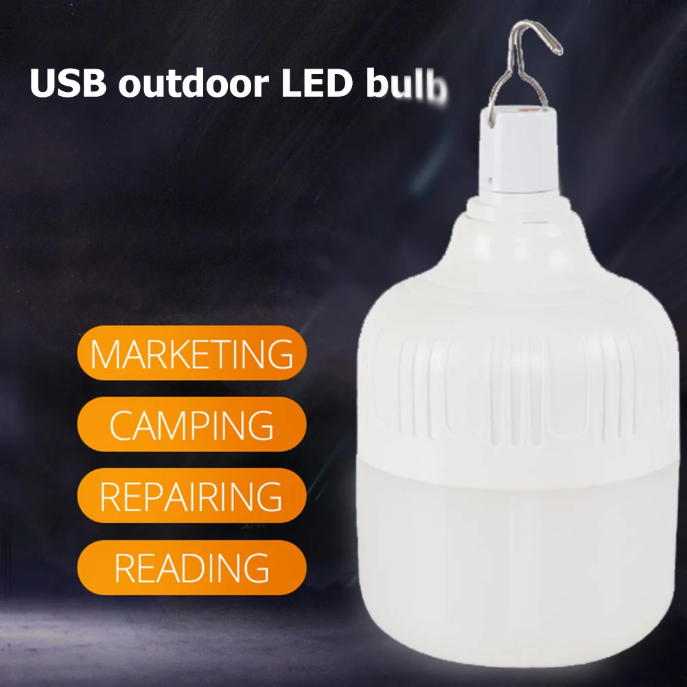 Luz LED de emergencia, bombilla LED recargable por USB, luz colgante para tienda con gancho, linternas portátiles de alta potencia, lámpara para acampar al aire libre