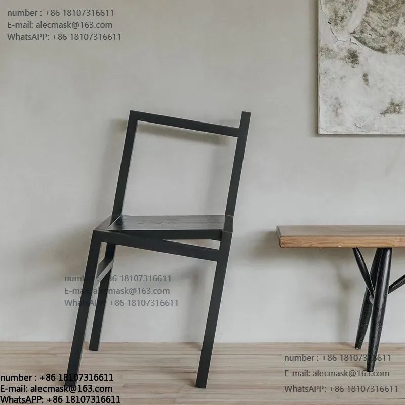 

Design dining chair irregular crooked chair inclined solid wood