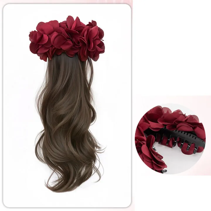 ذيل الحصان الاصطناعية الأميرة طويلة متموجة الشعر انتزاع كليب الجزء الخلفي من الرأس شعر مستعار طبيعي رقيق شعر مستعار