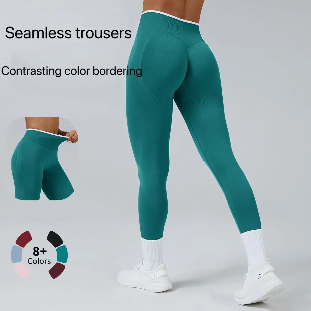 

Женские бесшовные леггинсы для йоги со средней посадкой, спортивные брюки для фитнеса и бега с эффектом пуш-ап, подтягивающие ягодицы, высокоэластичные леггинсы для спортзала