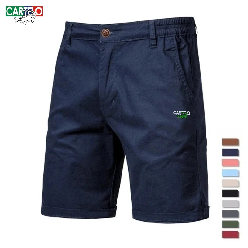 

Шорты мужские с вышивкой верблюжьего цвета, хлопок 100%, повседневные Модные Удобные Пляжные с эластичным поясом, лето