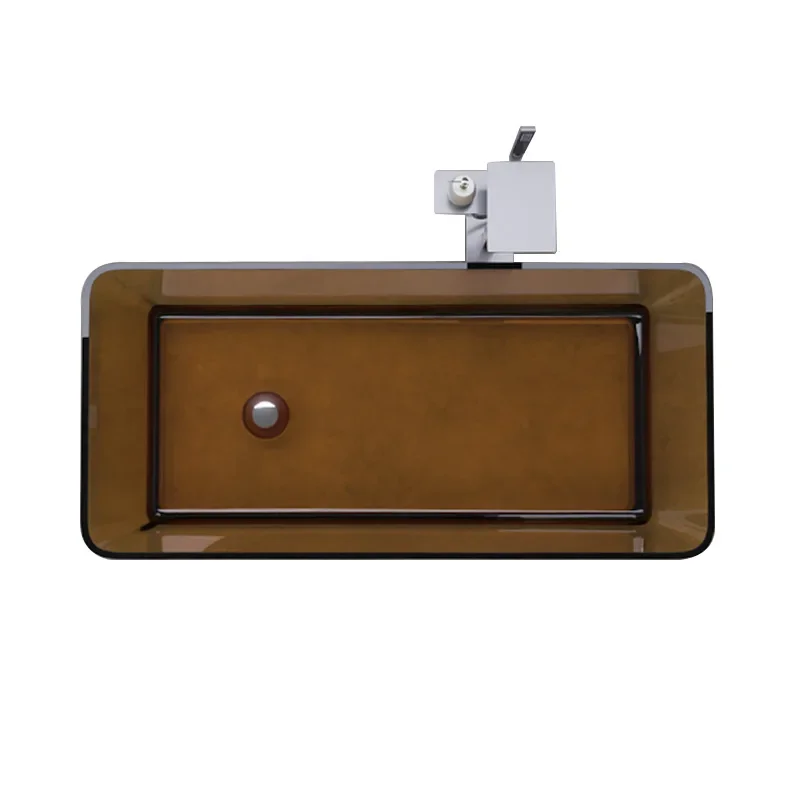 Household independent integrated thermal insulation hotel  transparent resin bathtub