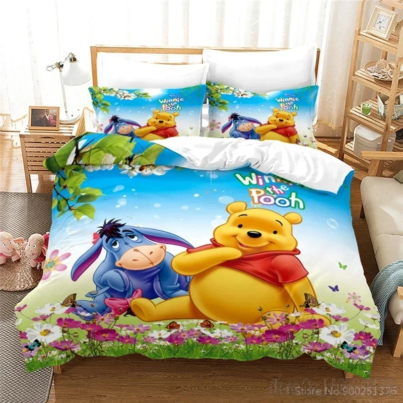 

Winnie The Pooh Tigger Piglet Love Child Duvet Cover Set HD Comforter Cover Bedclothes for Kids Bedding Sets Bedroom Decor