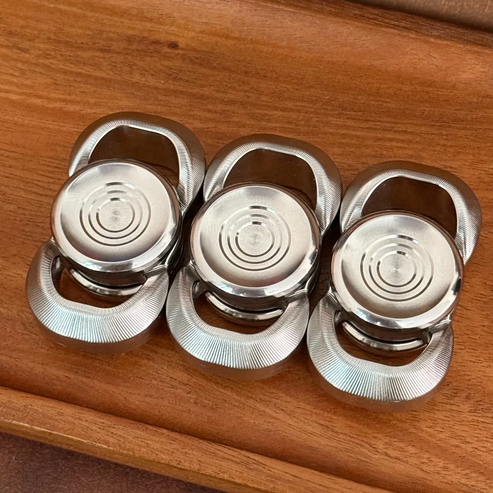 HWEDC Ultra-thin Hollow Stainless Steel Fine-grained Double-leaf Fingertip Spinner Stress Relief Toy