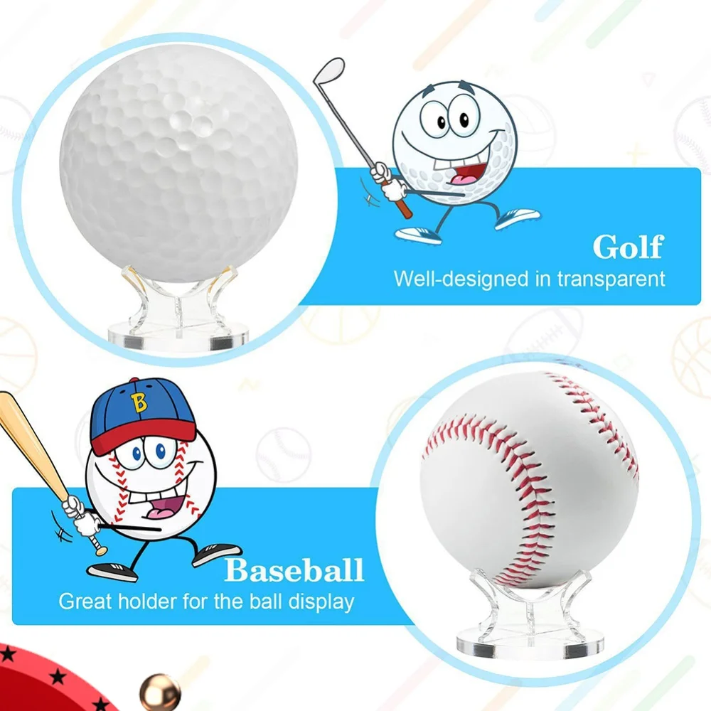 Acrylic Small Ball Stand Holder Clear Sport Ball Display Rack Ball Display Holder for Baseball Golf Softball Tennis Ball Spheres