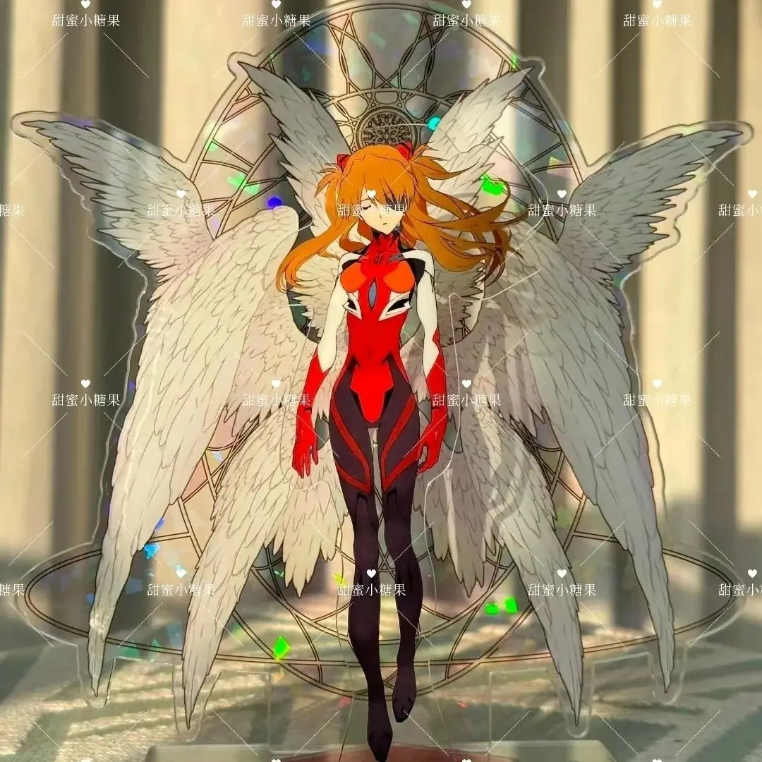 kawaii Neon Genesis Evangelion Asuka Layer Floating Acrylic Standee Clear Acrylic Figure Ornament Desktop Decor Anime Fans Gift
