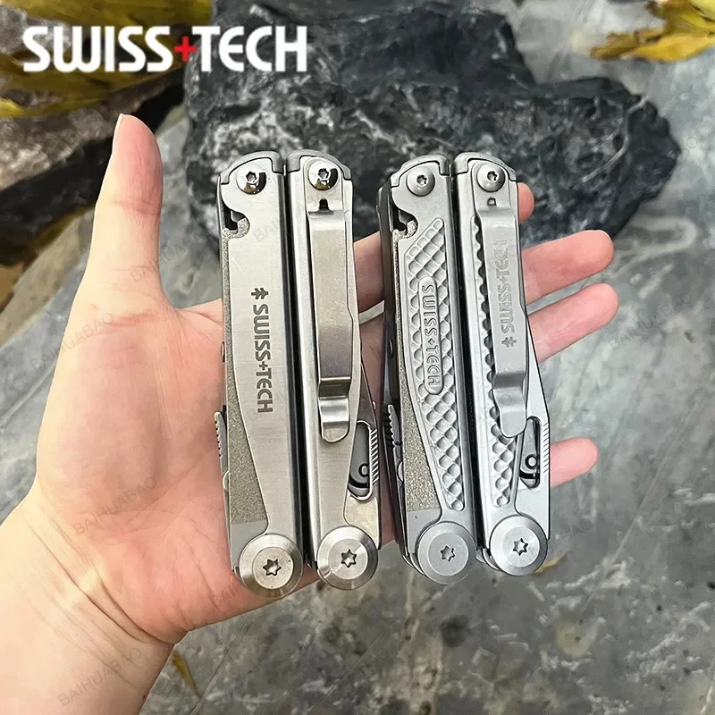 SwissTech Folding Multitool Pliers New 18 in 1 Multi-functional Combination Tool Pliers Folding Scissors EDC Outdoor Equipment