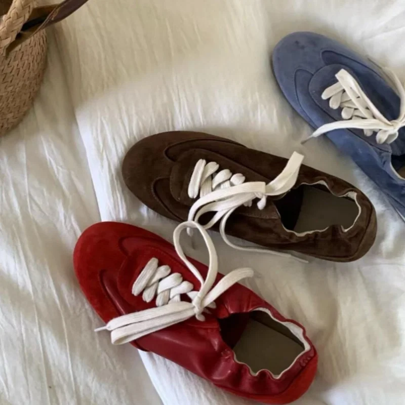 Scarpe da ginnastica casual da donna in pelle personalizzate Scarpe da allenamento firmate Scarpe da ginnastica stringate patchwork Scarpe piatte da donna in pelle