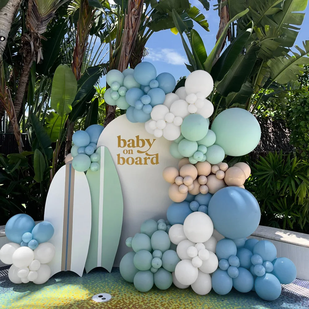 Maca blue balloon set arch wedding beach Maca green balloon happy birthday party skin color balloon decoration children adult